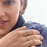 Anello Rosato Donna Gaia in Argento Zircone RZAL006B - RZAL006B